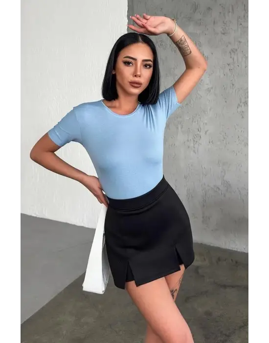 Omarı Şık Ve Rahat Mavi Penye Body