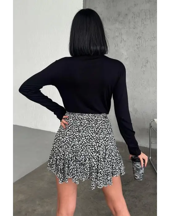 Omarı Şık ve Rahat Uzun Kollu Viskon Penye Body Siyah