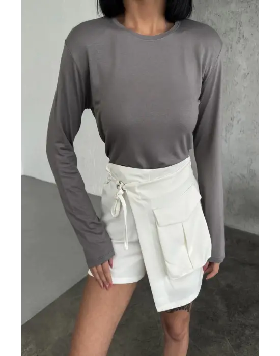 Omarı Rahat ve Şık Uzun Kollu Penye Body Füme