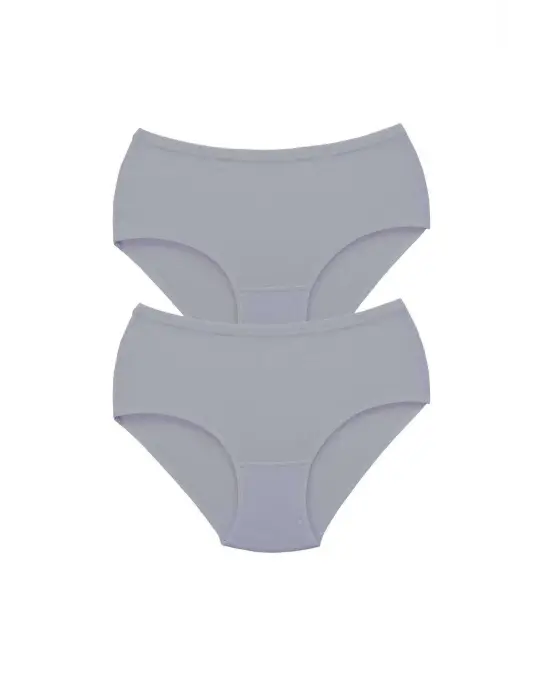 Omarı Yüksek Bel Kalın Lastik Külot Gri