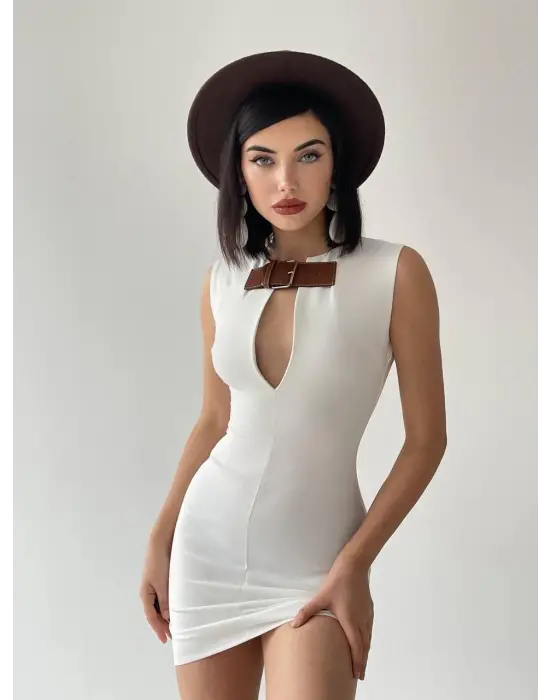 Omarı Çarpıcı Tek Omuzlu Mini Elbise