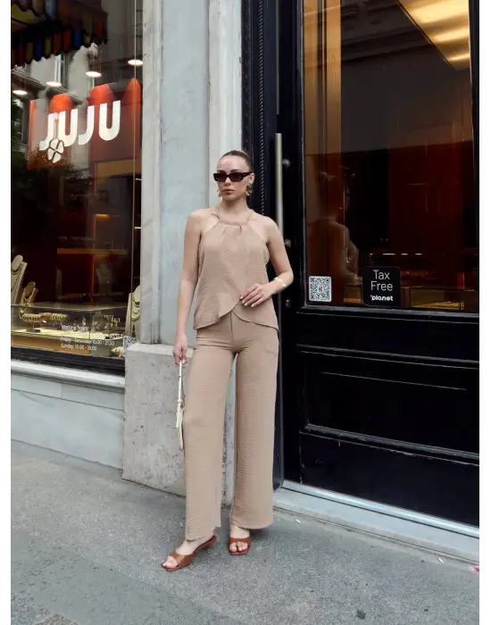 Omarı Modern Kruvaze Takım Bej