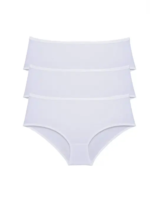 Omarı Yumuşak ve Rahat Kadın Yüksek Bel Beyaz Külot Seti