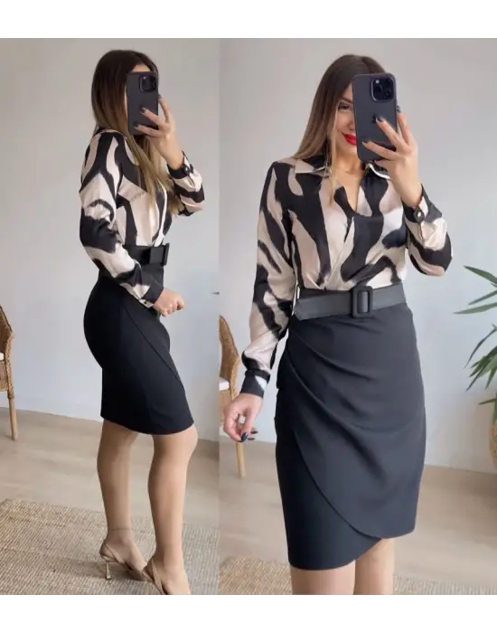 Omarı Elegant Kadın Dalgıç Eteği Elbise