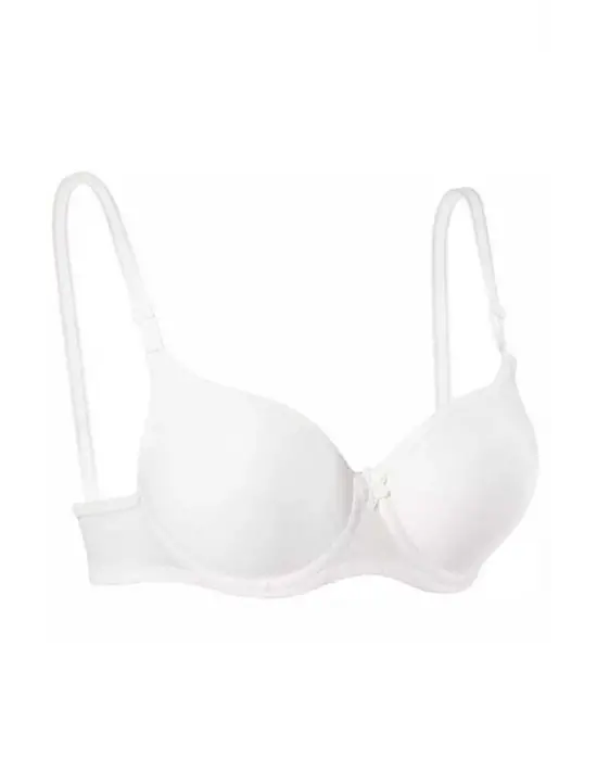 Omarı Silikonlu Telli Düz Boş Sütyen Beyaz