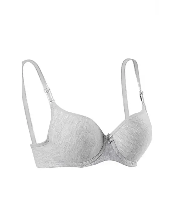 Silikonlu Desteksiz Telli Düz Boş Sütyen Gri