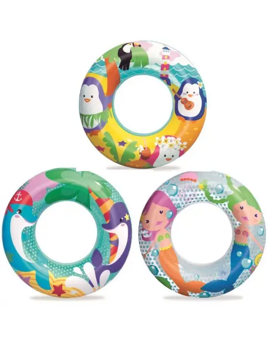 Omarı Şık ve Dayanıklı 51 Cm Simit Desenli Havuz Şişme Yatağı