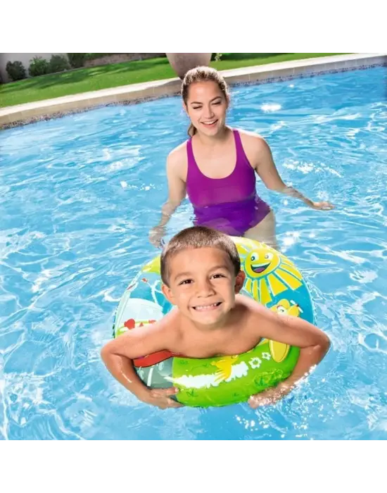 Omarı Yüksek Kaliteli Simit Desenli 56 Cm Havuz Şişme Yastık