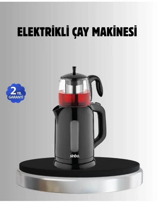 Sinbo Stm 5840 Elektrikli Çay Makinesi 1800w Cam Demlik Ve Sıcak Tutma Özellikli