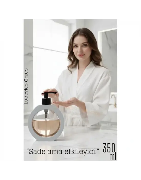 Sıvı Sabunluk – Kırık Beyaz Renk, 350 ml,  Modern Tasarım