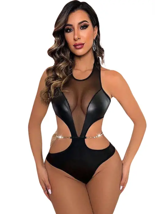 Omarı Siyah Babydoll Fantezi Kıyafet - Erotik ve Şık Tasarım