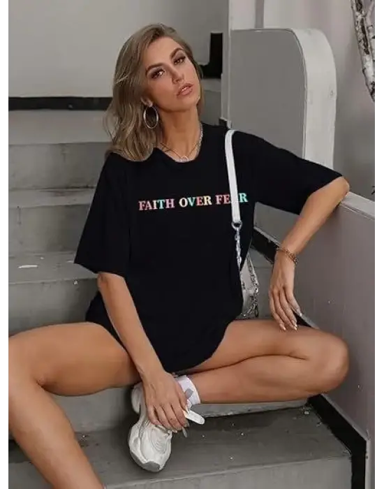 Omarı Bisiklet Desenli Siyah T-shirt