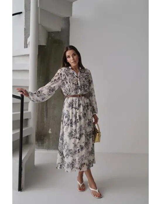 Siyah Biye Detaylı Elbise