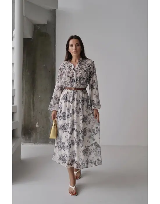 Siyah Biye Detaylı Elbise