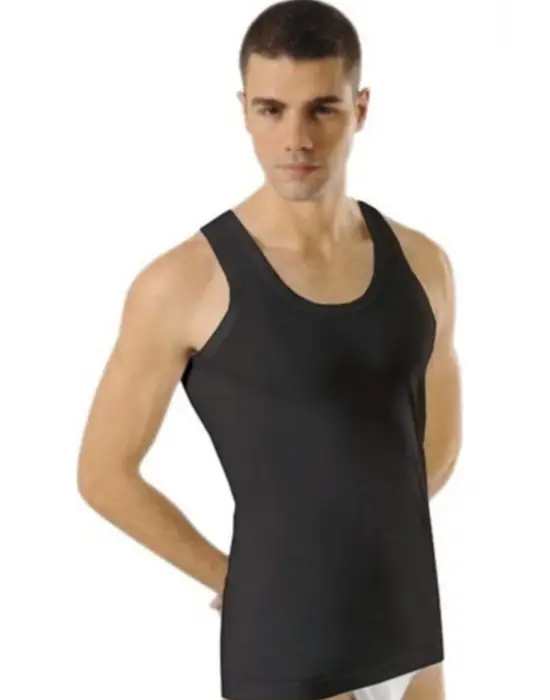 Omarı Siyah Kalın Askılı Erkek Atlet