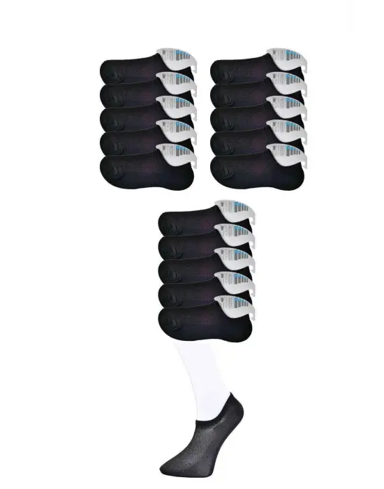 Omarı Uzun Süre Dayanan Siyah Erkek Görünmez Çorap Seti