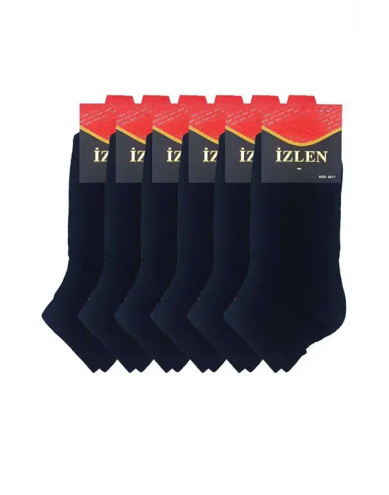 Omarı Sadece Siyah Erkek Kısa Spor Çorap 6lı Paket