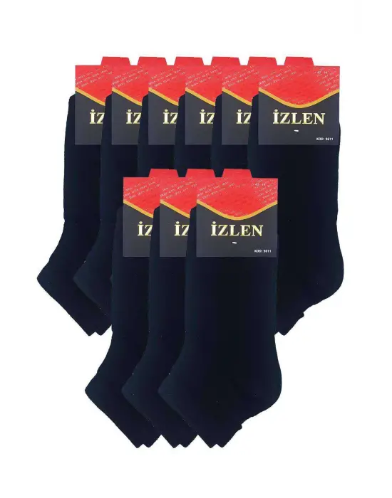 Omarı Siyah Erkek Kısa Spor Çorap Seti