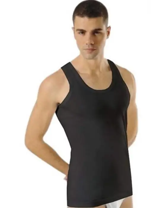 Omarı Siyah Erkek Ribana Atlet - Rahat ve Şık Seçenek