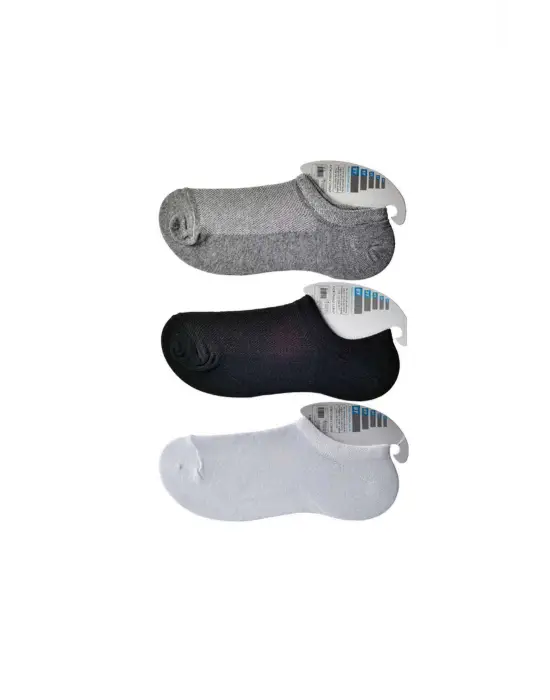 Omarı Görünmez Erkek Çorap Seti - Siyah, Gri, Beyaz