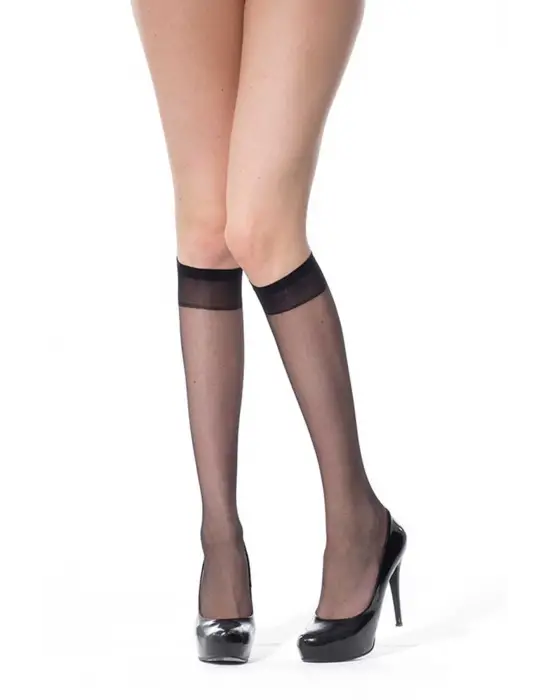 Omarı İnce Dizaltı Çorap 20 Denye Siyah 6lı Paket