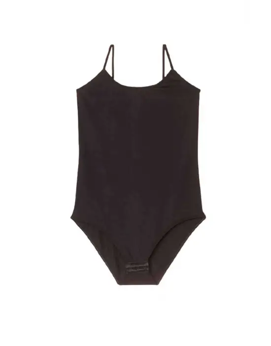 Omarı İp Askılı Siyah Kadın Body