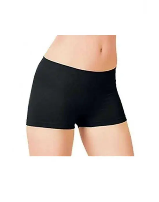 Omarı Siyah Dikişsiz Büyük Beden Kadın Boxer - Elite Lite