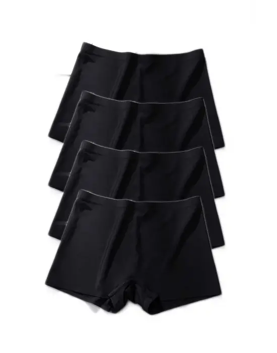 Omarı Kadın Dikişsiz Mini Şort Boxer Siyah