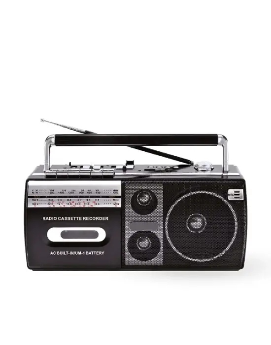 Siyah Kaset Çalar - Bluetooth Usb Tf Aux Fm Özellikli