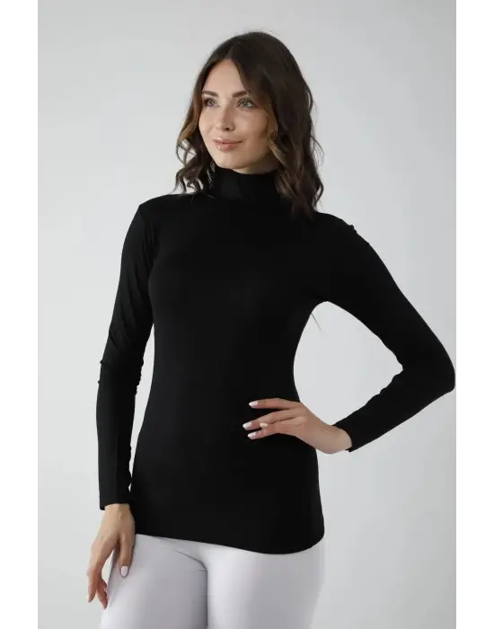 Omarı Siyah Uzun Kol Balıkçı Body - Şık ve Rahat Kadın Kıyafetleri