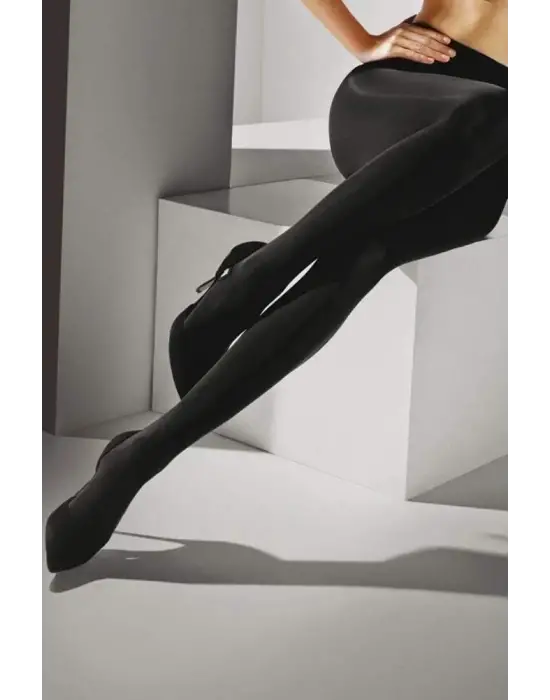 Omarı Siyah Kalın Opak Külotlu Çorap Seti