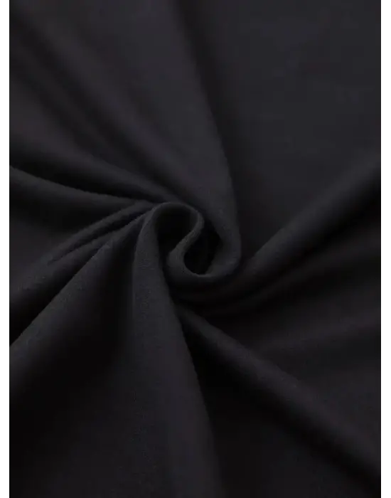 Omarı Siyah Oversize Bisiklet Yaka T-shirt