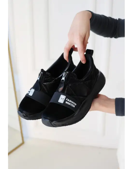 Omarı Siyah Tabanlı Paraşüt Desenli Spor Ayakkabı