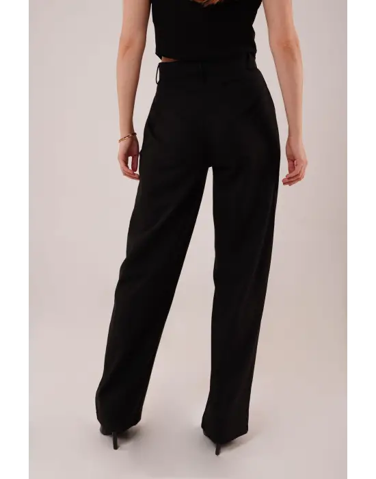 Omarı Siyah Renk Premium Oturtmalı Pantolon