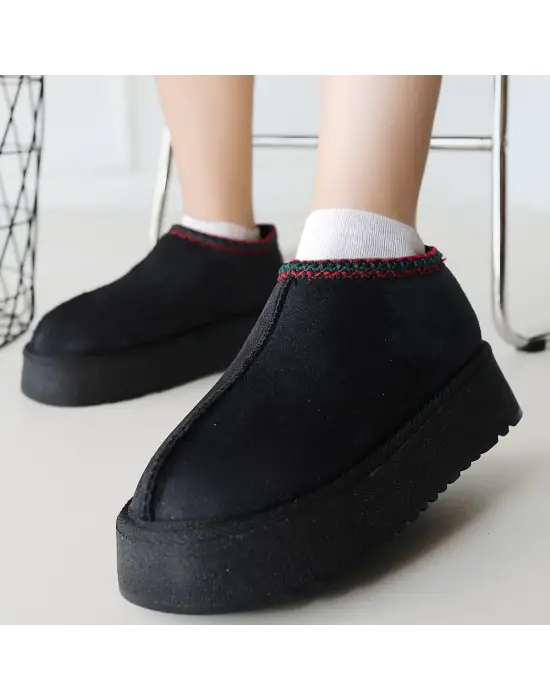 Omarı Yüksek Topuklu Siyah Bot