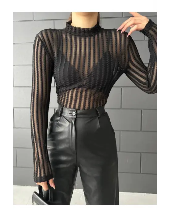 Zarif Transparan Tül Bluz