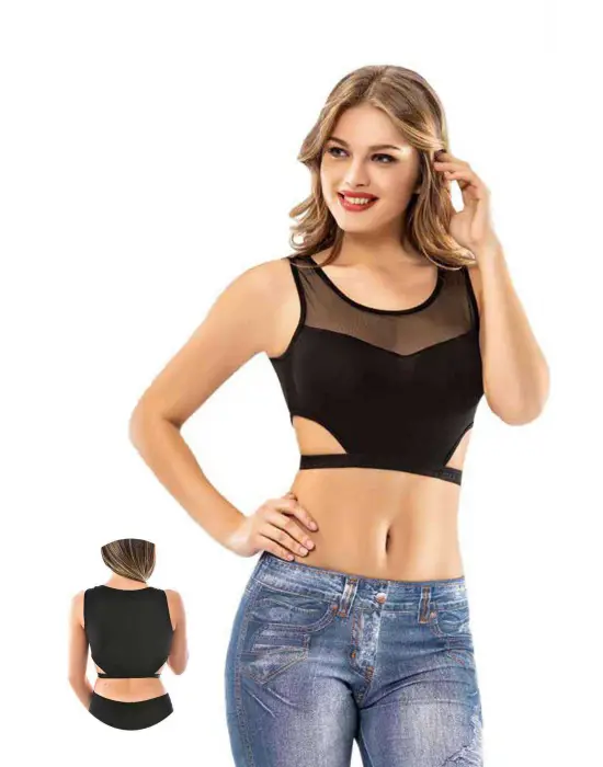 Omarı Siyah Tül Modelli Büstiyer Seti