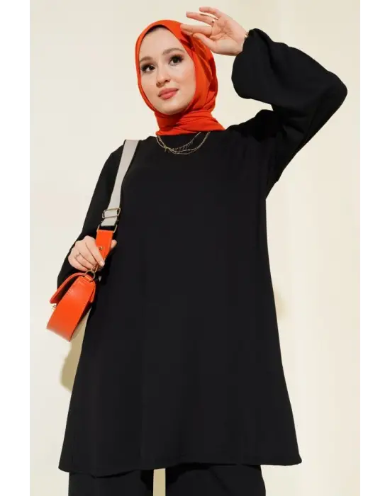 Siyah Tunik Pantolon Alt Üst Takım 6663