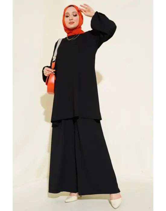 Siyah Tunik Pantolon Alt Üst Takım 6663