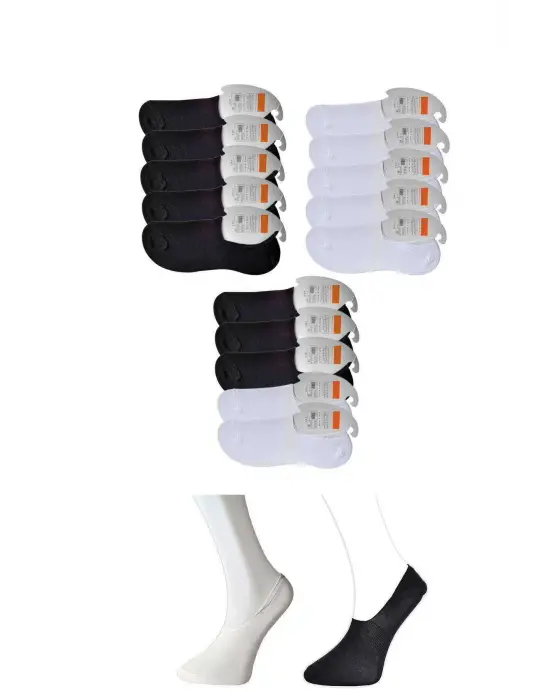 Omarı Siyah ve Beyaz Erkek Babet Çorap Seti