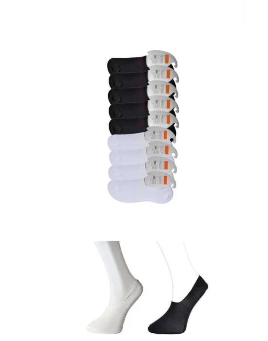 Omarı Siyah Beyaz Erkek Babet Çorap Seti - 9 Çift