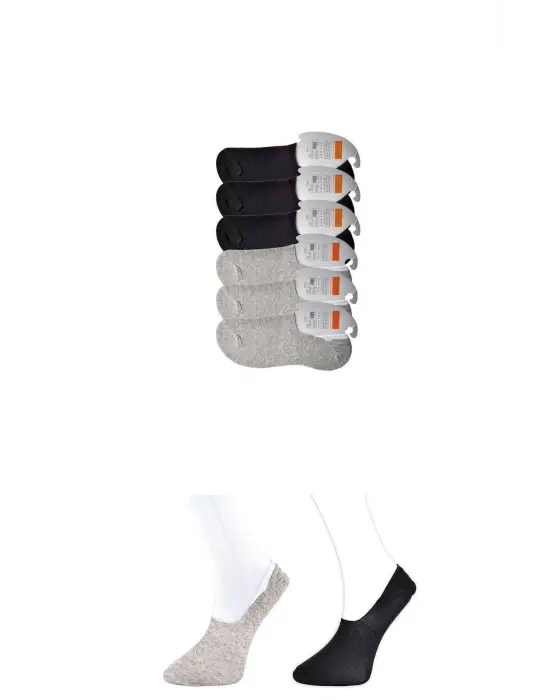 Omarı Siyah ve Gri Erkek Babet Çorap Seti 6lı Pack