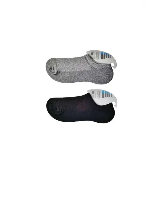Omarı Görünmez Siyah Gri Erkek Çorap Seti - 15 Çift