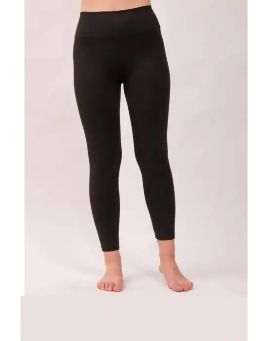 Siyah Yüksek Bel Fitilli Kadın Tayt Yazlık 2001