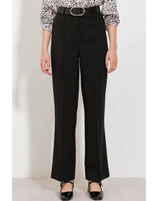 Siyah Yüksek Bel Kumaş Pantolon 6584