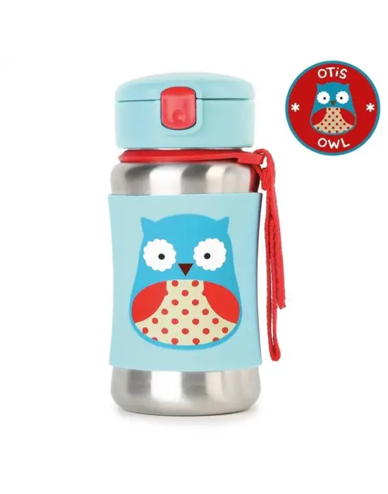 Skip Hop Zoo Pipetli Paslanmaz Çelik Suluk 350 ml Baykuş