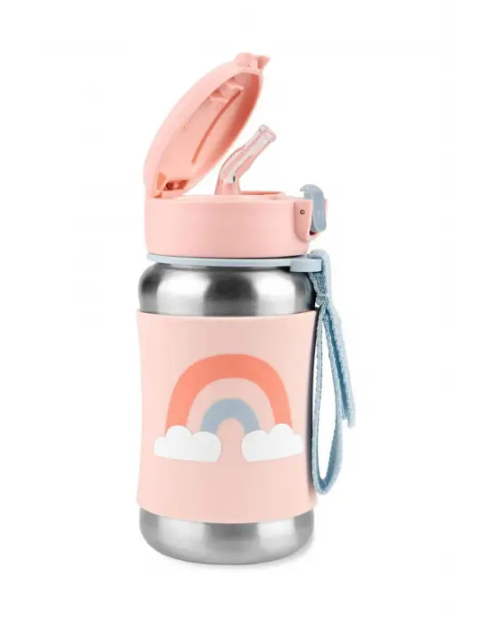 Skip Hop Zoo Pipetli Paslanmaz Çelik Suluk 350 ml Gökkuşağı