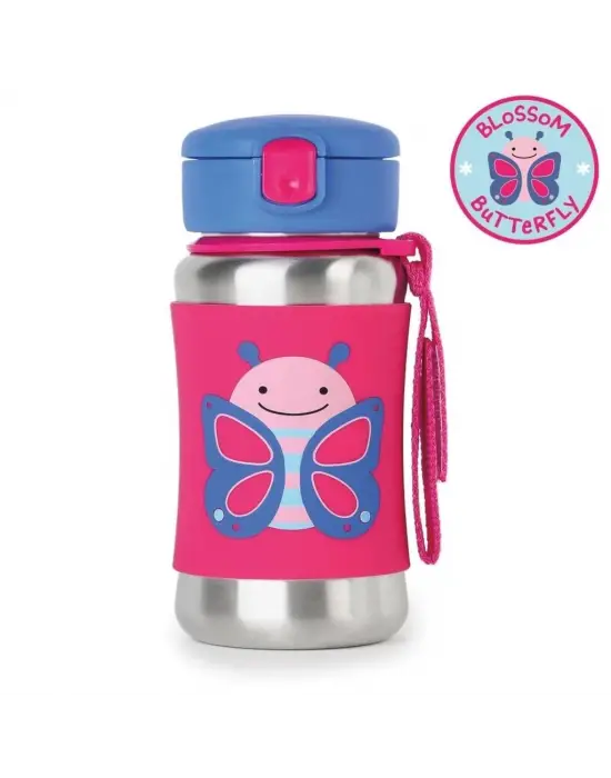 Skip Hop Zoo Pipetli Paslanmaz Çelik Suluk 350 ml Kelebek
