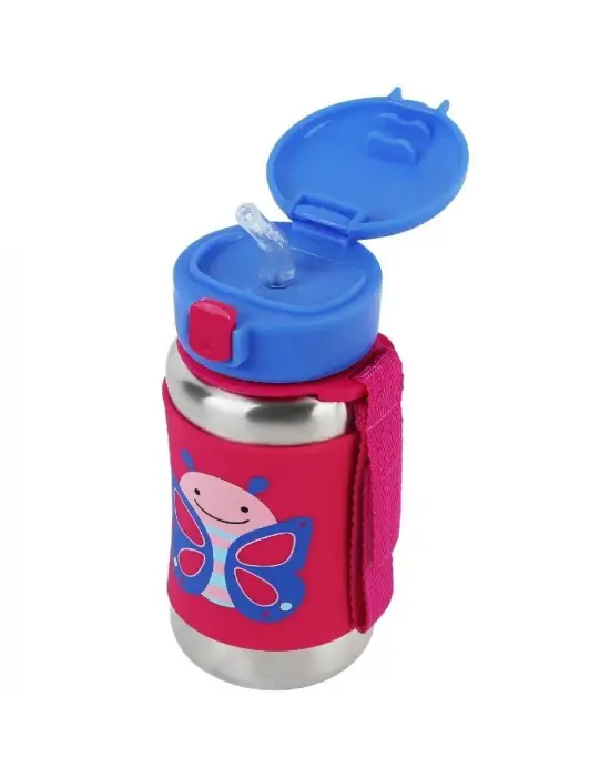 Skip Hop Zoo Pipetli Paslanmaz Çelik Suluk 350 ml Kelebek