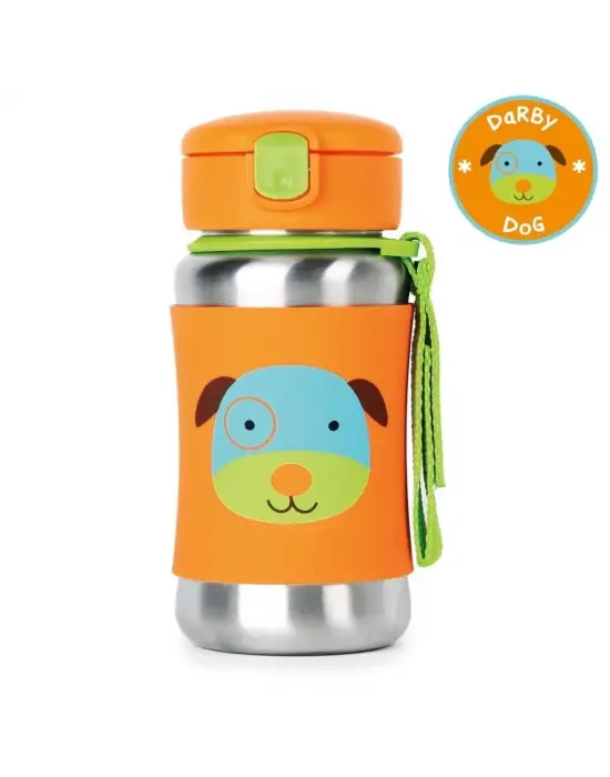 Skip Hop Zoo Pipetli Paslanmaz Çelik Suluk 350 ml Köpek